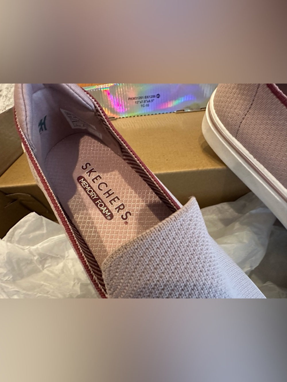 Skechers Women’s Light Pink Slip-On Memory Foam Flat